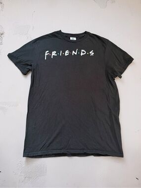 VTG FRIENDS TV Show Series Logo Unisex Black T-Shirt Size Adult M Medium Cotton